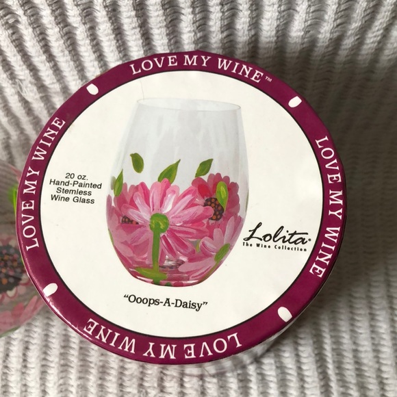 Lolita Other - Lorlita “Oops a Daisy” stemless wine glass
